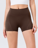 Women Logo Add Running Sports High Waist Shorts S-2XL