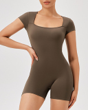 Women Short Sleeve Factory Training Jumpsuit S-2XL