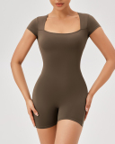 Women Short Sleeve Factory Training Jumpsuit S-2XL