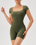 Women Short Sleeve Factory Training Jumpsuit S-2XL