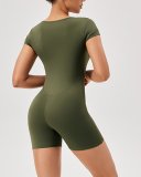 Women Short Sleeve Factory Training Jumpsuit S-2XL