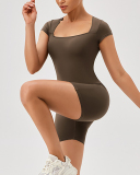 Women Short Sleeve Factory Training Jumpsuit S-2XL