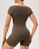 Women Short Sleeve Factory Training Jumpsuit S-2XL