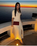 Short Sleeve Knitted High Fashion Women Long Dress S-L
