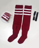 Multicoloured Plus Size Knit Buckle Thigh High Socks