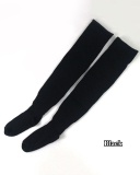 Multicoloured Plus Size Knit Buckle Thigh High Socks