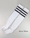 Multicoloured Plus Size Knit Buckle Thigh High Socks