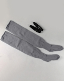 Multicoloured Plus Size Knit Buckle Thigh High Socks