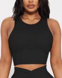 Hot Sale Factory Sleeveless Sports Vest High Waist Wide Leg Pants Two Piece Sets S-L