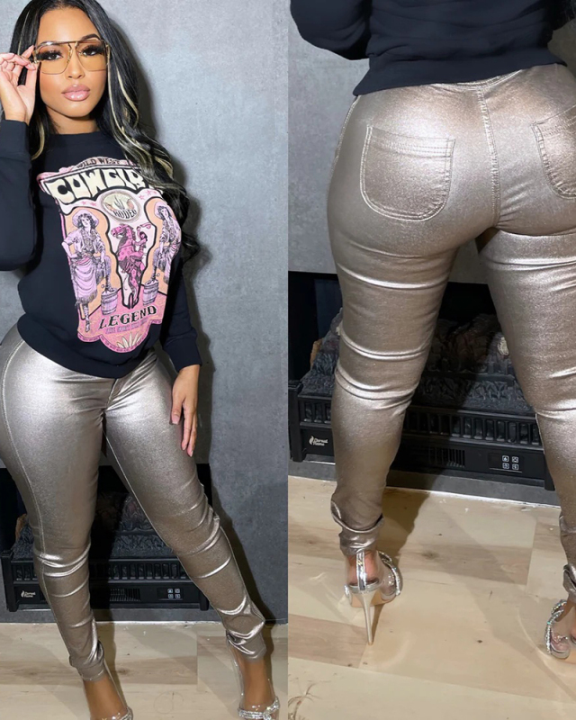 PU Tight Women Sexy Slim Leggings Pants S-XXL