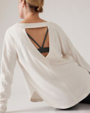 Autumn New Hollow Out Back Long Sleeve Casual Fitness Sports Top Pullover S-L