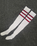 Multicoloured Plus Size Knit Buckle Thigh High Socks