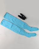Multicoloured Plus Size Knit Buckle Thigh High Socks