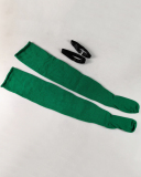 Multicoloured Plus Size Knit Buckle Thigh High Socks