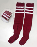 Multicoloured Plus Size Knit Buckle Thigh High Socks