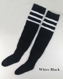 Multicoloured Plus Size Knit Buckle Thigh High Socks