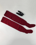Multicoloured Plus Size Knit Buckle Thigh High Socks