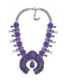 Fashion Bohemian Style Turquoise Flower Pendant Alloy Necklace