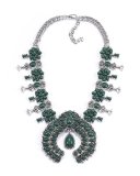 Fashion Bohemian Style Turquoise Flower Pendant Alloy Necklace