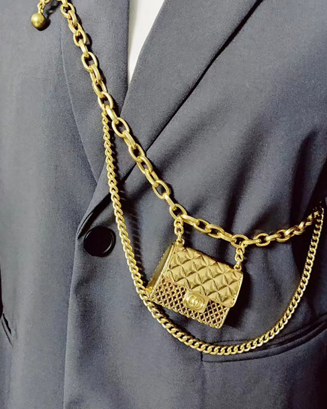 Waist Chain Women's Small Fragrant Accessories Metal Chain Belt Decorative Small Bag