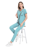 Short Sleeved Surgical Gown Set For Doctors And Nurses SPA Beauty Salon Work Clothes Scrub Set  XS-XXL