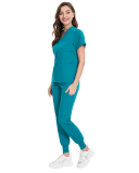 Women's Short Sleeved V-Neck  Workwear Uniform Nurse Uniform Set Scrub Set XS-XXL