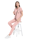 Short Sleeved Surgical Gown Set For Doctors And Nurses SPA Beauty Salon Work Clothes Scrub Set  XS-XXL