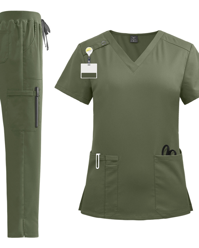 New Dental Clinic Doctor Nurse Work Clothes Southeast Asian Hot Selling Scrub Set S-2XL