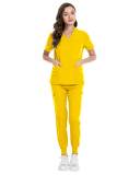 Women's Short Sleeved V-Neck  Workwear Uniform Nurse Uniform Set Scrub Set XS-XXL