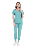 Summer Thin Comfortable Casual Short Sleeved Women's Set Scrub Set S-2XL