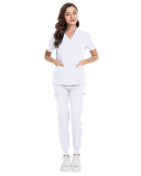 Women's Short Sleeved V-Neck  Workwear Uniform Nurse Uniform Set Scrub Set XS-XXL