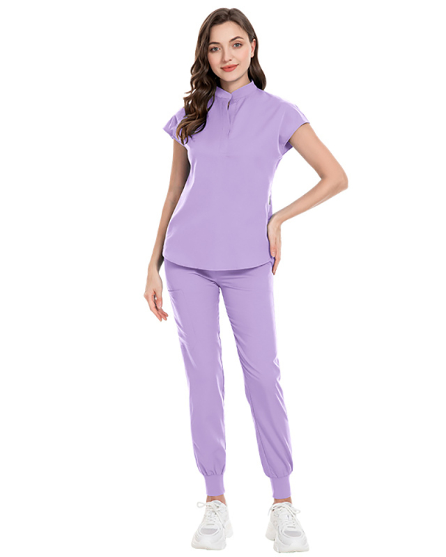 15 Color Medical Uniform Scrubbing Nursing Pants Elastic Stand Collar Nursing Uniform S-2XL