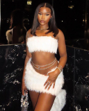 White Cute Lovely Y2K Style Two Piece Skirt Set S-L