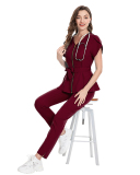 Strap Up Waist Cinching Surgical Gown For Women Scrub Set XS-2XL