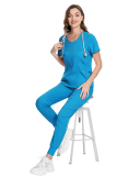 Leisure Elastic Hand Washing Clothes Beauty Salon SPA Doctor's Surgical Suit Set Scrub Set XS-2XL