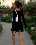 Wholesale Long Sleeve Cute Short Dress S-L