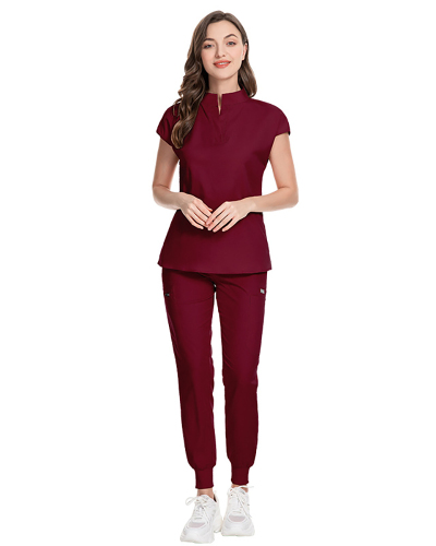 Short Sleeved Thin Collar  Experimental Clothing Clinic SPA Foot Therapy Surgical Clothing Scrub Set XS-2XL