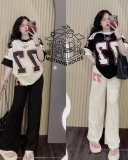 Casual Street Style Loose Sports Two Pieces Sets White Black One Size
