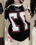 Casual Street Style Loose Sports Two Pieces Sets White Black One Size