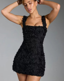3D Flower Sleeveless High Fashion Dress S-XXL