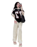 Casual Street Style Loose Sports Two Pieces Sets White Black One Size