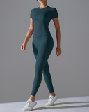 Women Short Sleeve Quick Drying New Running Outdoor Yoga Two-piece Sets S-XL