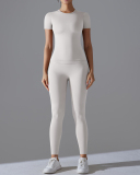 Women Short Sleeve Quick Drying New Running Outdoor Yoga Two-piece Sets S-XL