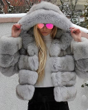 Factory Wholesale Fashion Women Winter Fur Coat S-4XL