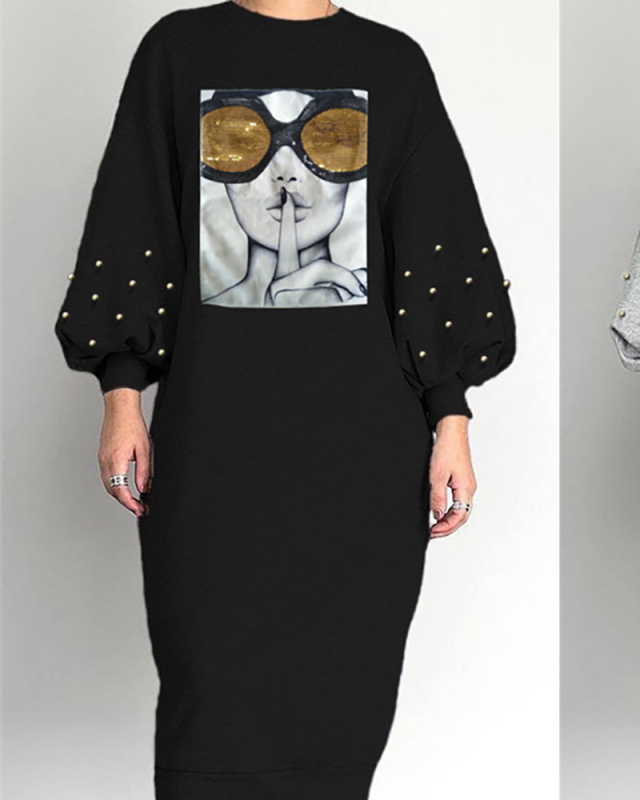 Long Sleeve Women Leisure Casual Long Dress S-XL