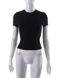 Women's Spring Hot Sale Solid Color Round Neck Short Sleeve Basic T-Shirt Top XS-L