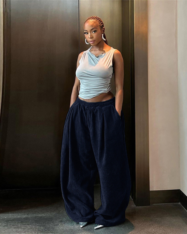 Wide Leg Loose Style Casual Women Pants S-L