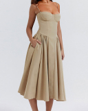Women Sling French Elegant Retro Style Midi Dress S-3XL