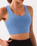 Women Back Criss Removable Breast Pads Running Sports Bras S-3XL