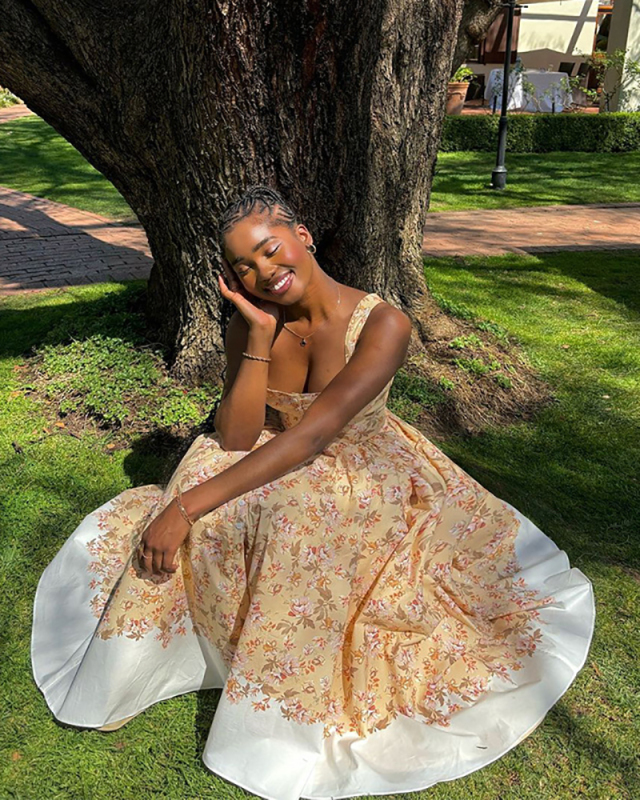 Women Sweety Florals Sleeveless Square Neck Maxi Skater Dress Yellow XS-2XL